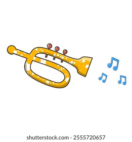 Retro Trumpet with Music Notes
A charming trumpet illustration emitting playful musical notes. Ideal for jazz-themed designs, music festivals