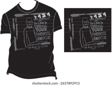 Retro T-Shirt Design with Text and Illustration