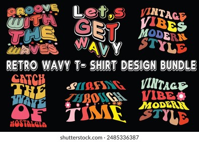 Retro T-shirt Design  Retro Wavy T-shirt Collection