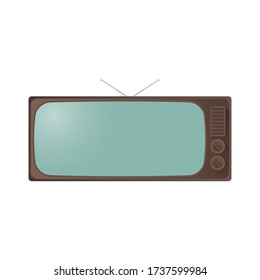 Retro tube television used in old years, vector illustration