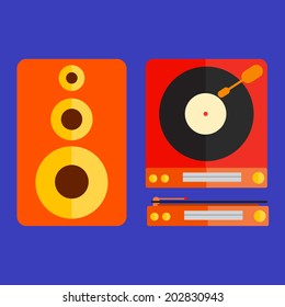 Retro turntable and speaker