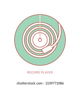 Retro turntable vinyl record player vector