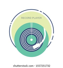 Retro turntable vinyl record player vector