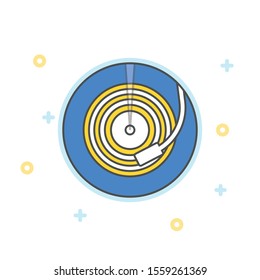 Retro turntable vinyl record player vector
