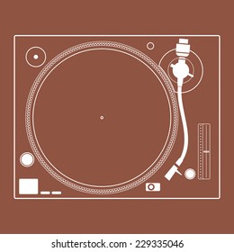 Retro turntable vinyl record player. Turntable icon.