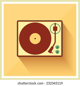 Vector de grabación de vinilo retro-girable