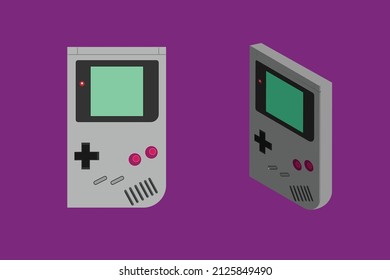 Consola de juegos turquesa retro con botones de control rojo y pantalla brillante para entretenimiento infantil y ocio para adultos