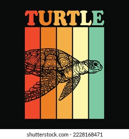 Retro Turtle funny t-shirt design