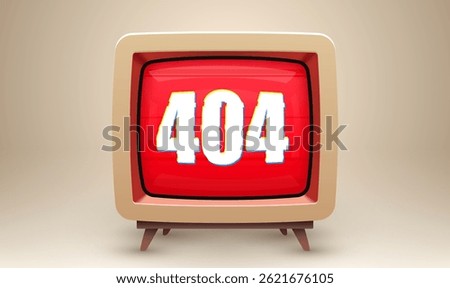 Retro TV with 404 error. Realistic style. Vector illustration