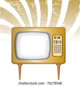 retro tv against grunge background