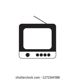 Retro tv black icon vector design illustration.