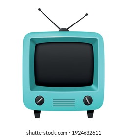 Retro tv with blank screen on white  background, vector illustration