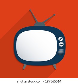 Retro TV blank template. Flat design illustration.