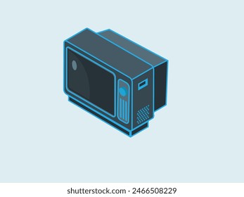 retro tv box isometric vector