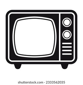 Retro TV. Cartoon flat icon isolated on white background.