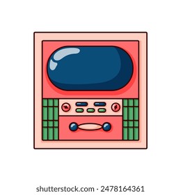 Retro TV in cartoon style. Television symbol for retro web site design, logo, app. Vector illustration isolated on a white background.