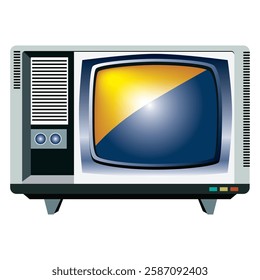 Retro TV with color TV broadcast, vector illustration