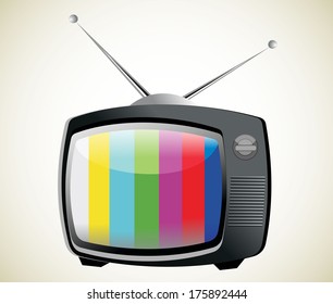 Retro TV with color frame