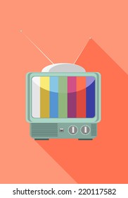 Retro TV with color frame, vector