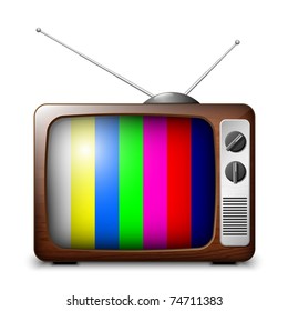 Retro TV with color frame, vector