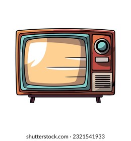 retro tv design over white