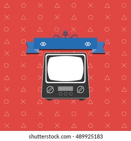 retro tv emblem image
