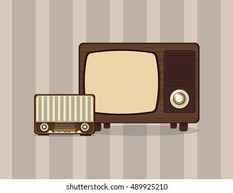 retro tv emblem image