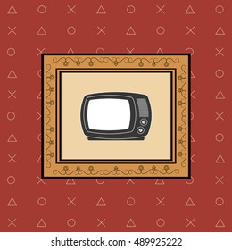 retro tv emblem image