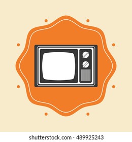 retro tv emblem image