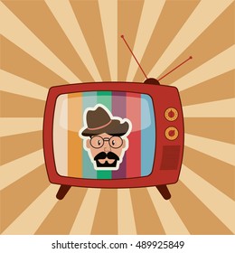 retro tv emblem image