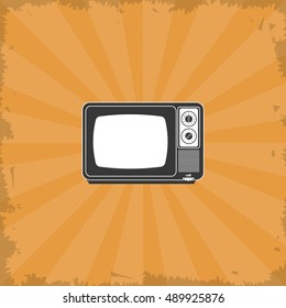 retro tv emblem image