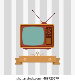 retro tv emblem image