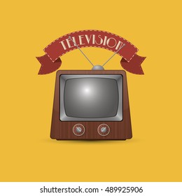retro tv emblem image