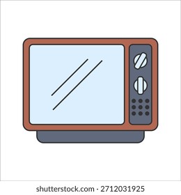 Retro TV Estilo de diseño plano, televisión retro o icono de microondas como electrodoméstico, que representa el electrodoméstico clásico, ideal para la electrónica retro o imágenes de nostalgia.