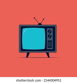 Retro tv flat design television