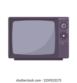 Retro TV Flat Illustration. Clean-Design-Element auf einfarbigem Hintergrund