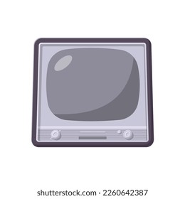 Ilustración plana de TV retro. Limpiar elemento de diseño de iconos en fondo blanco aislado