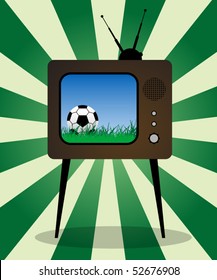 Retro TV football, vector illustration