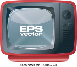 Retro TV. Front view. Vector realistic three-dimensional illustration. 