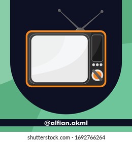 Retro TV Icon Flat Design Long Shadow. Tv Icon in trendy flat style isolated on grey background. Television symbol for your web site design, logo, app, UI. Vector illustration, EPS10.