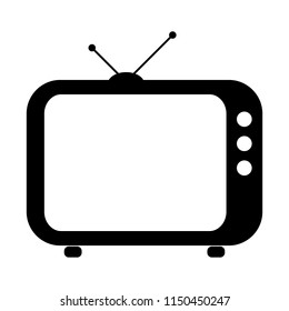 Retro TV icon in flat style, black and white retro TV icon, Vector illustration of Retro TV icon for you design.