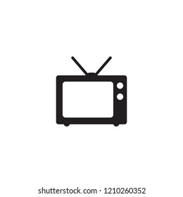 Retro TV icon in flat style, black and white retro TV icon, Vector illustration of Retro TV icon for you design.