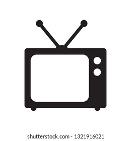 Retro TV icon in flat style, black and white retro TV icon, Vector illustration of Retro TV icon for you design.