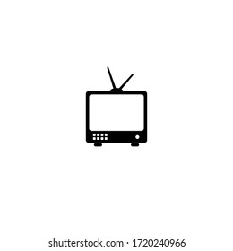 Retro TV icon in flat style, black and white retro TV icon, Vector illustration of Retro TV icon for you design.