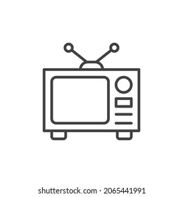 Retro-TV-Symbol im Flachstil, schwarz-weißes Retro-TV-Symbol, Vektorgrafik von Retro TV-Symbol für Ihr Design.