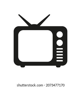 Retro TV icon in flat style, black and white retro TV icon, Vector illustration of Retro TV icon for you design.