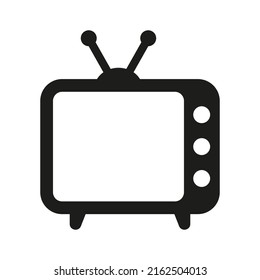 Retro TV icon in flat style, black and white retro TV icon, Vector illustration of Retro TV icon for you design.