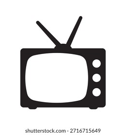 Retro TV icon in flat style