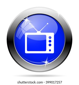 Retro tv icon. Internet button on white background. EPS10 vector