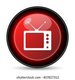 Retro tv icon. Internet button on white background. EPS10 vector